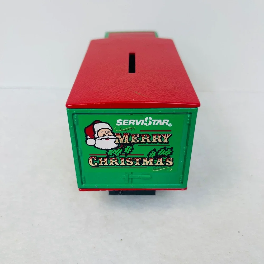 1995 ServiStar Merry Christmas Truck Coin Bank Kenworth Vintage Red